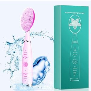 Lyrzzey Portable Sonic Facial Cleansing Brush 5 Adj Speeds Rechargeable Pink NWT